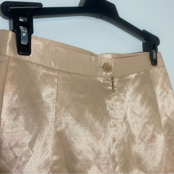 Philippe Adec Paris Shiny Linen Blend Nuetral Pencil Skirt - Picture 6 of 6